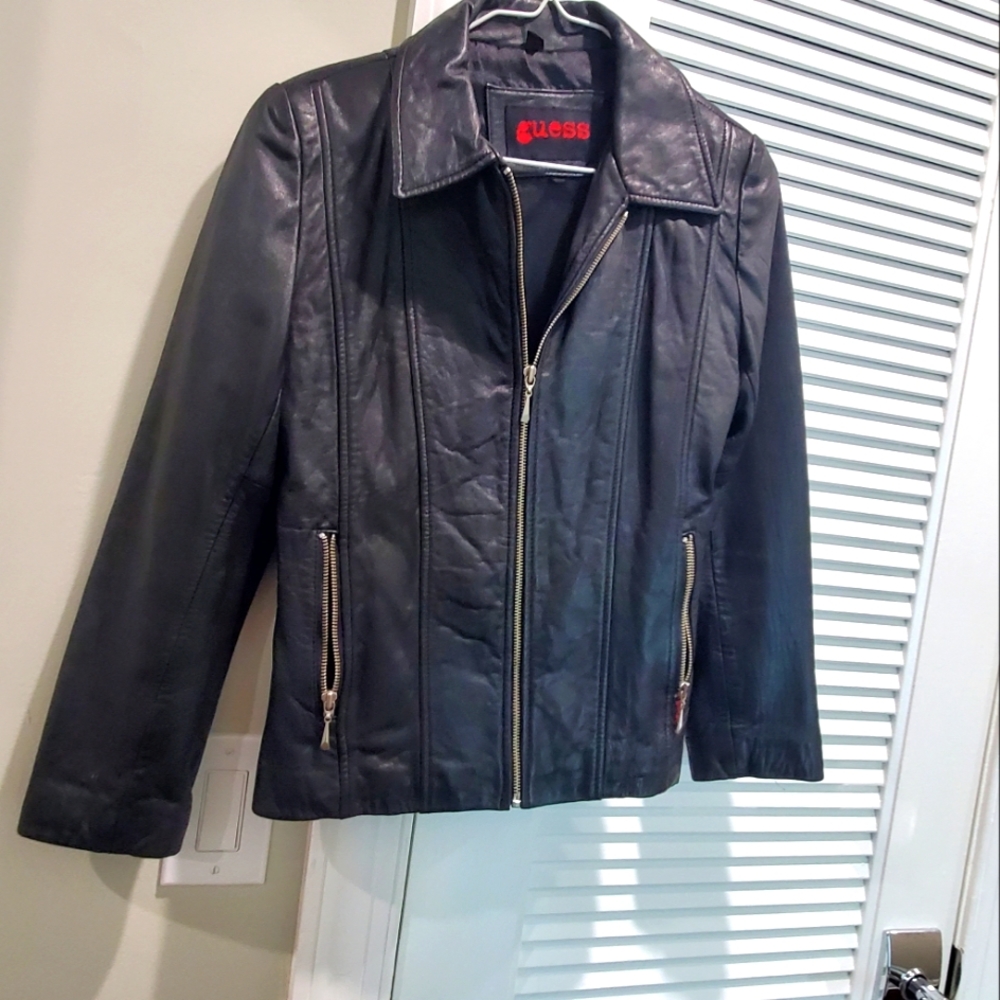black classic leather jacket